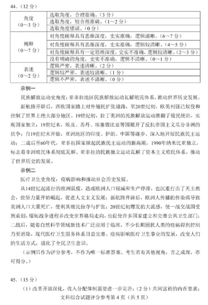 吉林2023高三四省联考文综试卷及答案