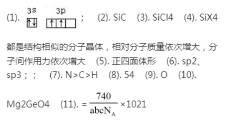 2021年湖南高考化学答案