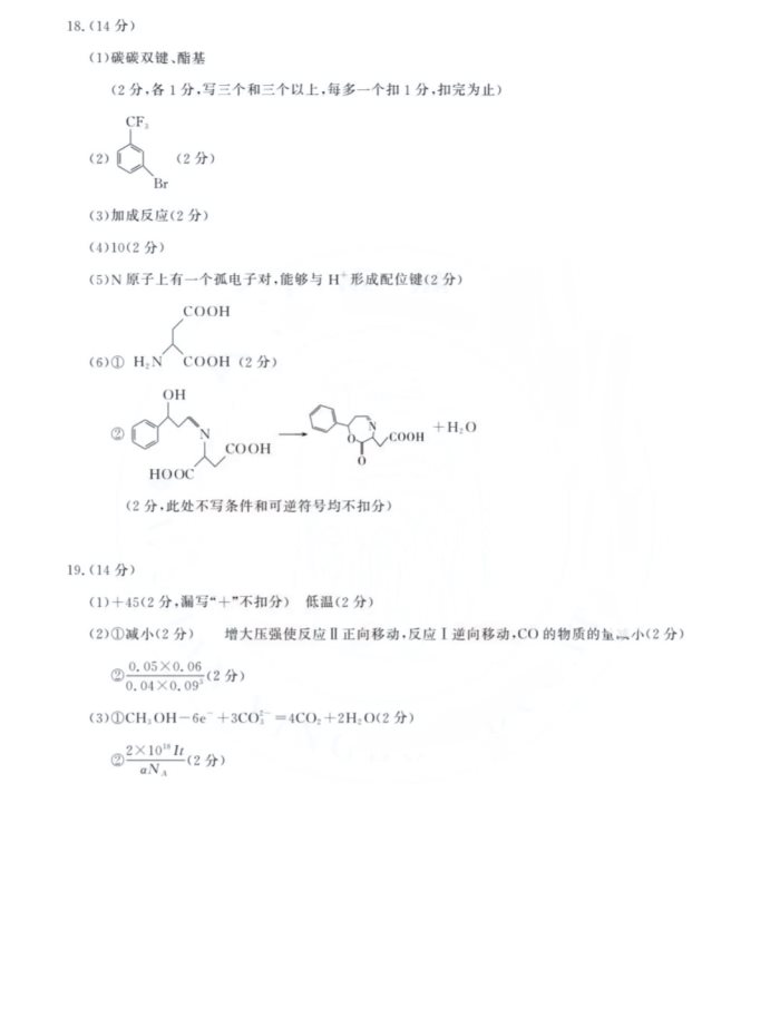 湖北2025届圆创联盟高三8月联考化学试题及答案汇总