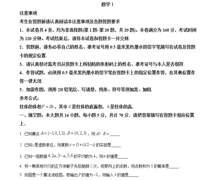 教育资讯：2021年江苏省高考数学真题试卷