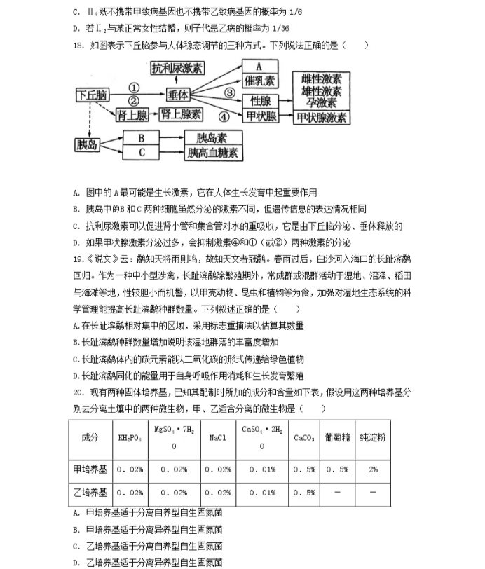 2021江苏省高考生物压轴卷及答案解析