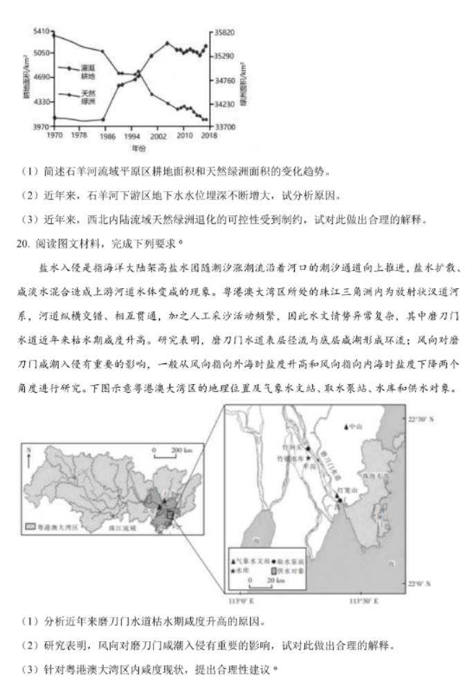 2023湖南省高考二模地理试题