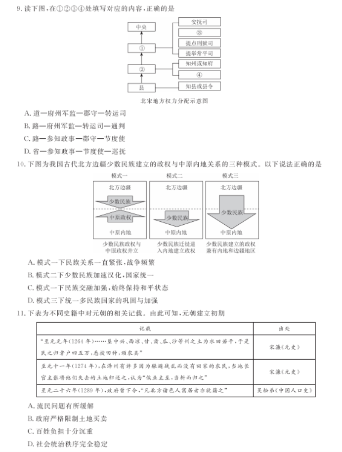 2023辽宁高考历史模拟试题及答案解析