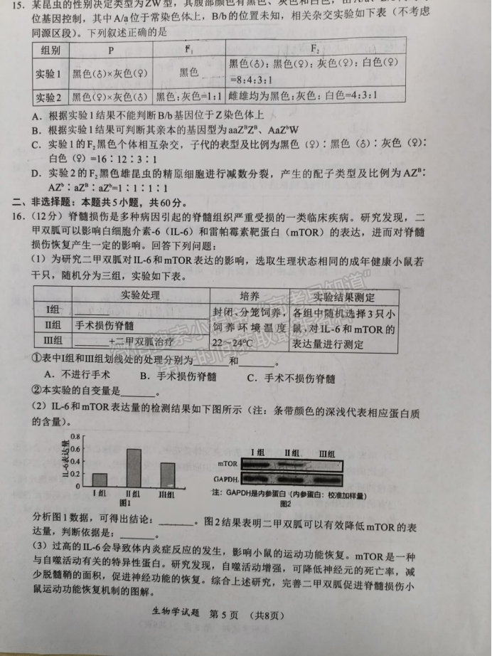 福建11月名校联盟2025届高三半期生物试题及答案