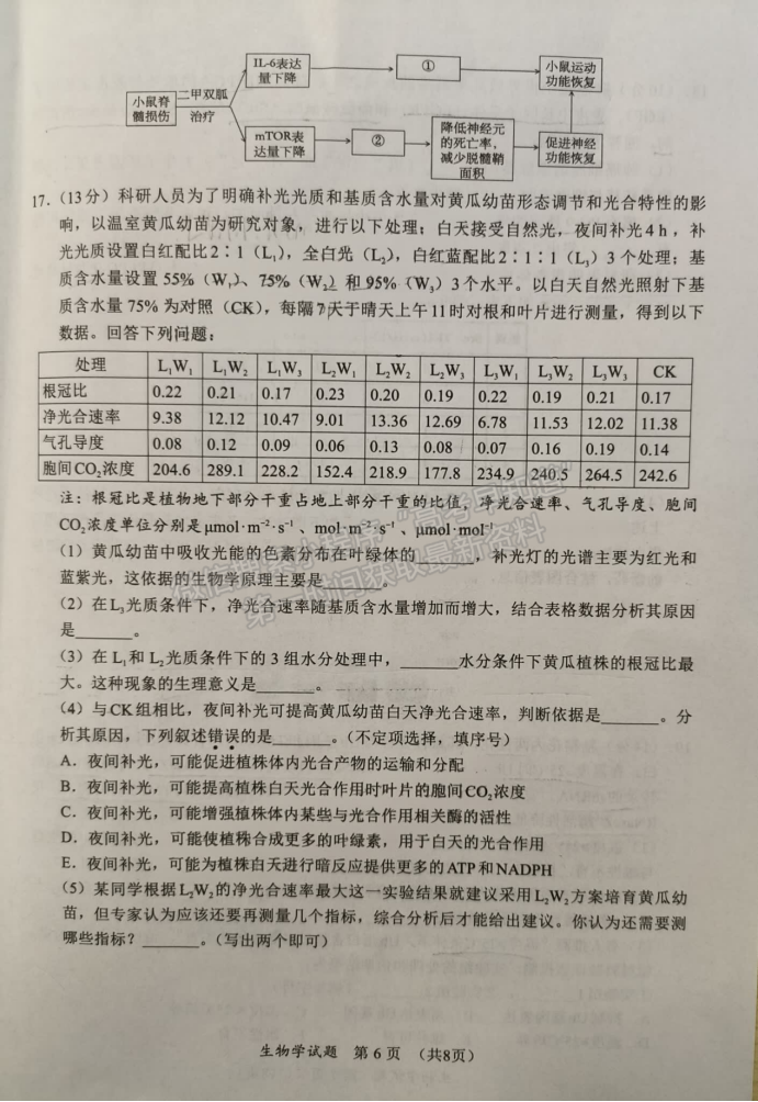 福建11月名校联盟2025届高三半期生物试题及答案