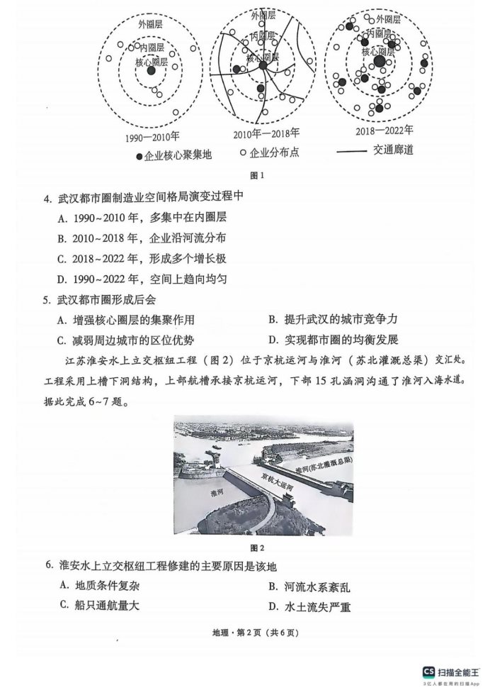 云南师范大学附属中学2025届高三月考卷地理试题及答案