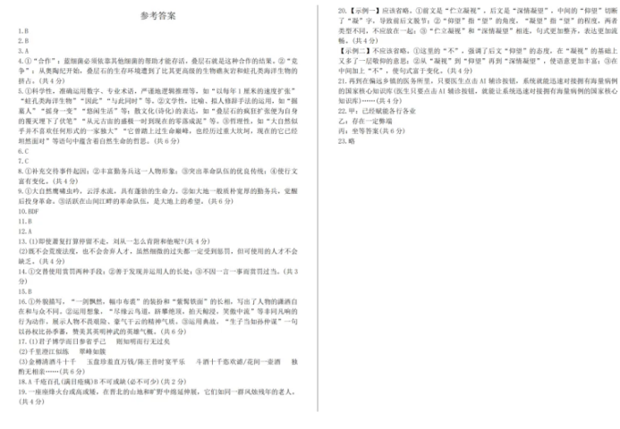 江苏2025高三南京盐城期末(一模)考试语文试题及答案