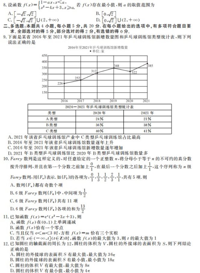 2023年山西省浑源县高考仿真模拟数学试卷