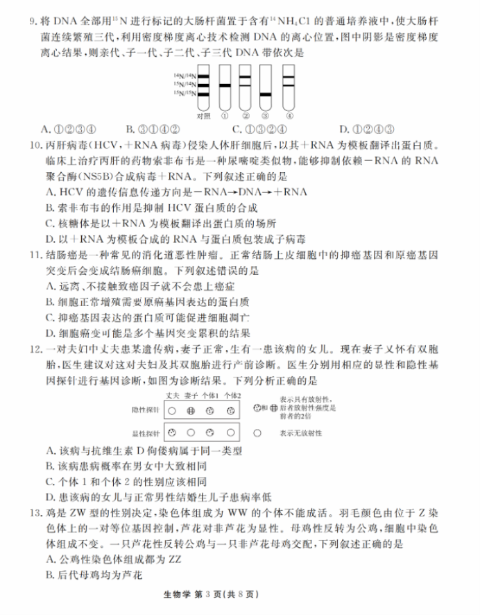 衡水金卷2024新高三摸底联考生物试题及答案解析