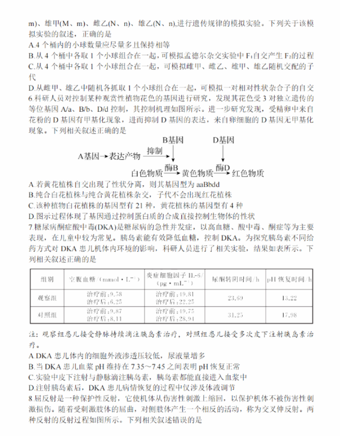 2024山东齐鲁名校高三9月学业质量联合检测生物试题及答案