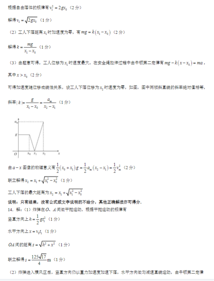 江西稳派2024高三10月联考物理试题及答案解析