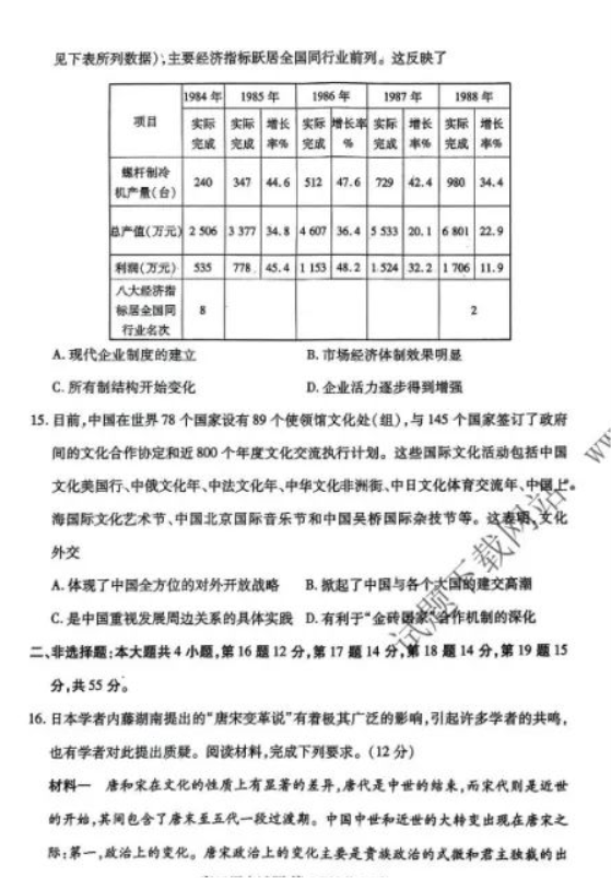 山东2024高三10月潍坊五县市联考历史试题及答案解析