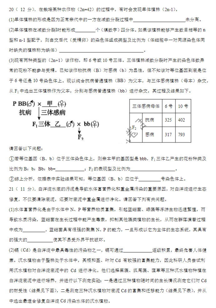 广东四校2024高三10月联考(二)生物试题及答案解析