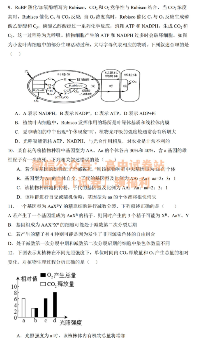 江西丰城中学2024高三上学期10月段考生物试题及答案解析