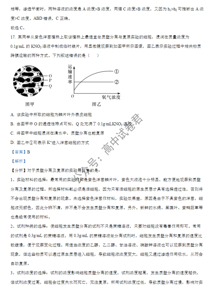 山西大同一中2024高三上学期10月月考生物试题及答案解析