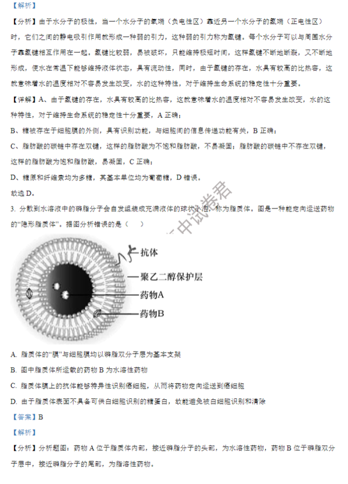 重庆铜梁一中等三校2024高三10月联考生物试题及答案解析