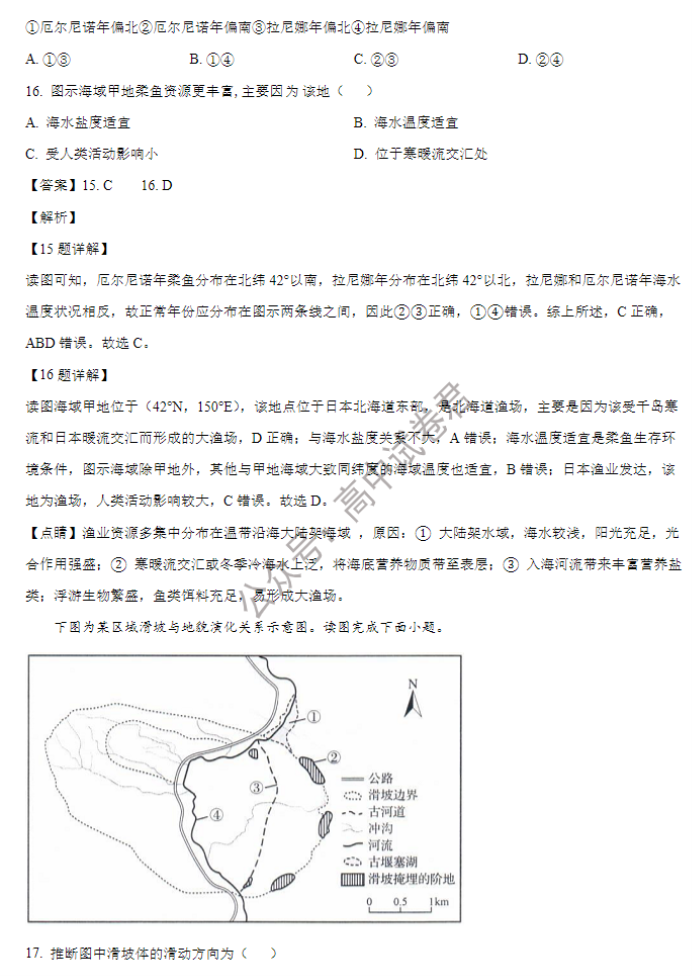 山东省禹城综合高中2024高三10月月考地理试题及答案解析