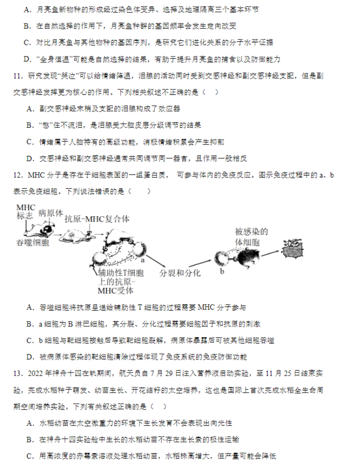 河北唐县一中2024高三10月月考生物试题及答案解析