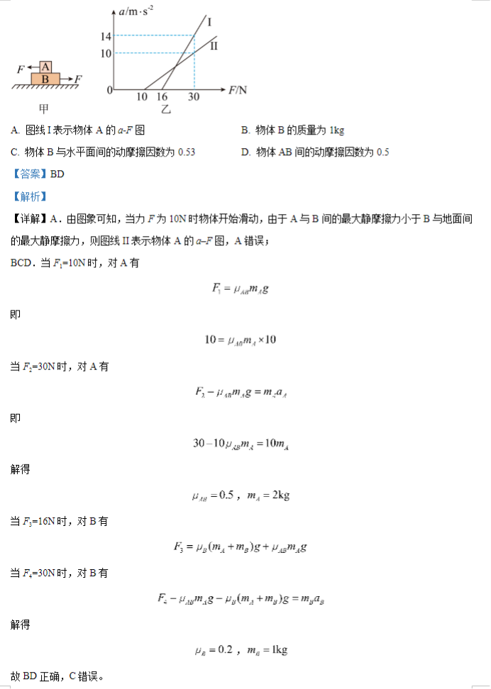 重庆拔尖强基联盟2024高三10月联考物理试题及答案解析