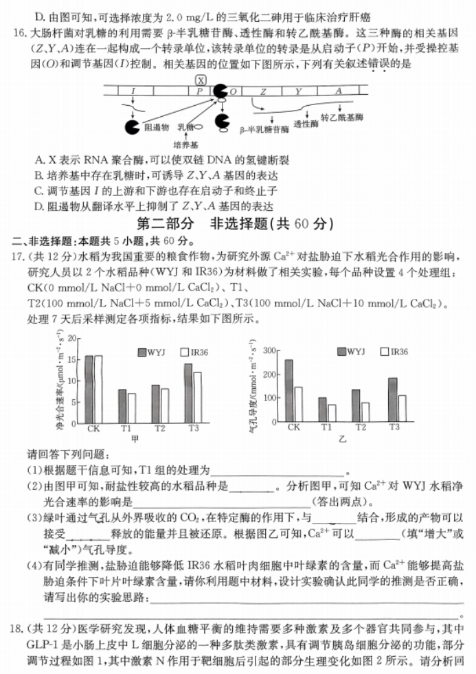 广东金太阳2024高三10月联考生物试题及答案解析