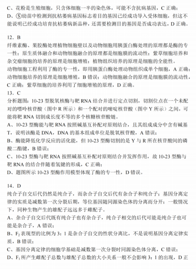 江苏南通2024高三上学期期中考前模拟生物试题及答案解析