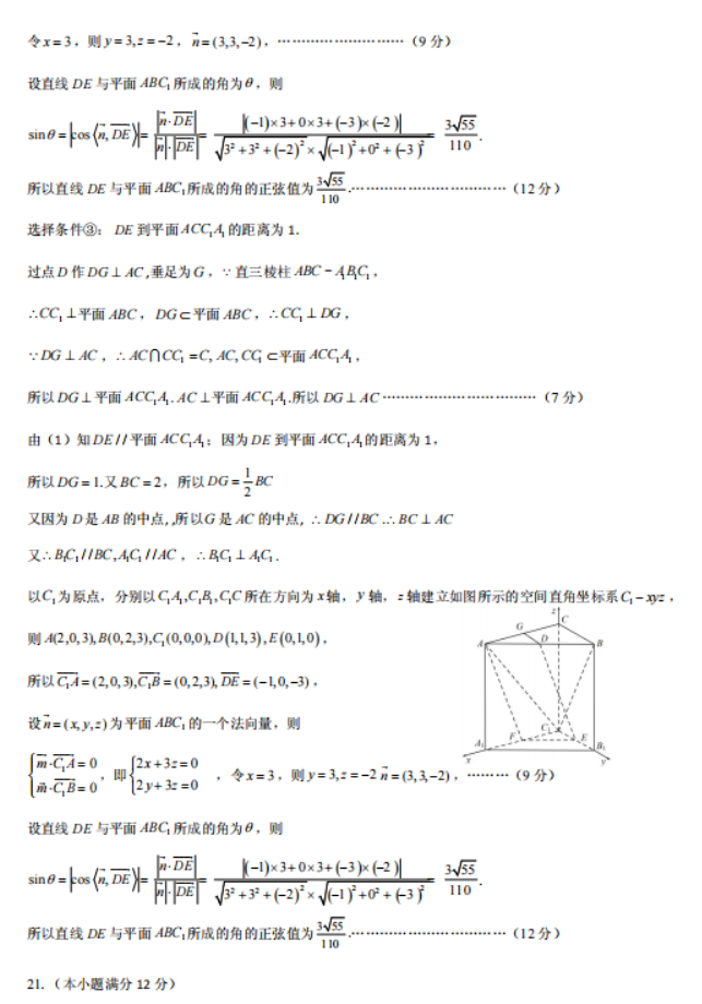 重庆名校联盟2024高二上学期期中联考数学试题及答案解析