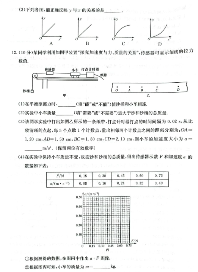 齐齐哈尔普高联谊校2024高三期中考试物理试题及答案解析