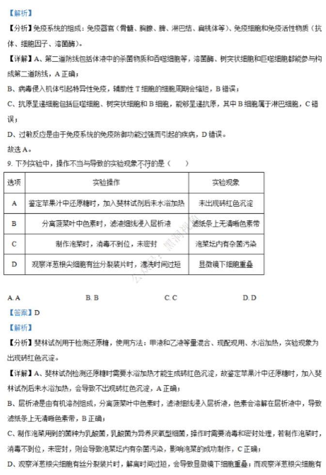 江苏省句容三中海安实中2024高三10月联考生物试题及答案