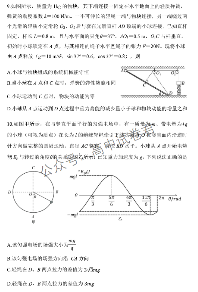 辽宁丹东市2024高三11月阶段测试物理试题及答案解析