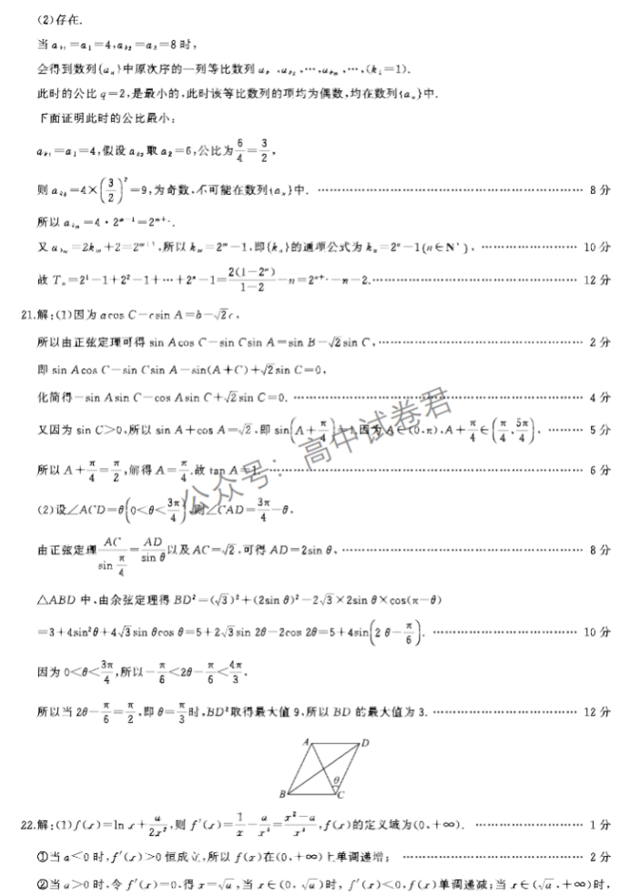 辽宁县级高中协作体2024高三11月期中数学试题及答案解析