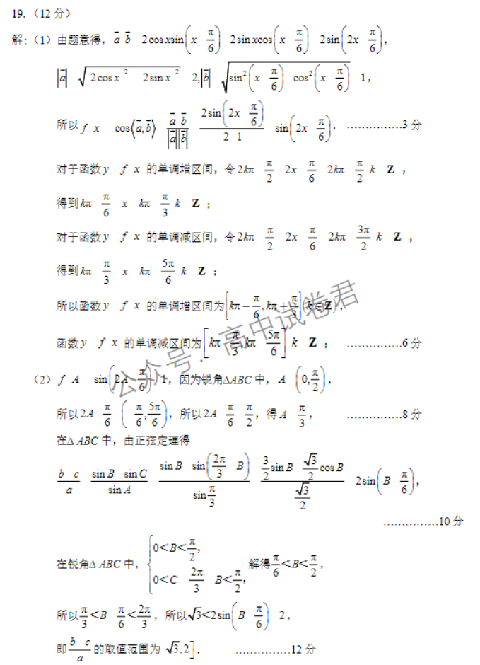 山东省菏泽市2024高三11月期中考试数学A试题及答案解析