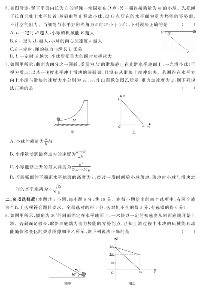 河北沧州部分高中2024高三11月期中考物理试题及答案解析