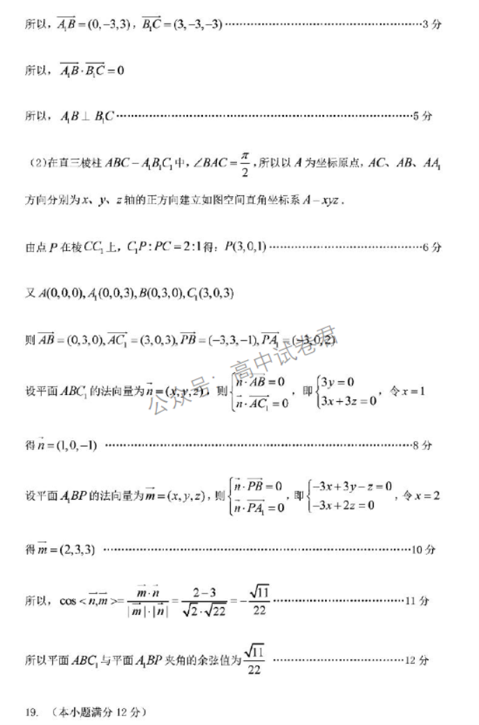 广东韶关2024高三11月一模考试数学试题及答案解析