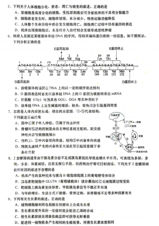 江苏南通如皋市2024高三11月期中考试生物试题及答案解析