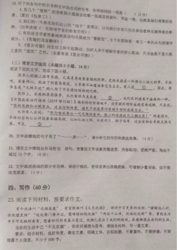 湖南省岳汨联考2024高三11月期中考试语文试题及答案解析