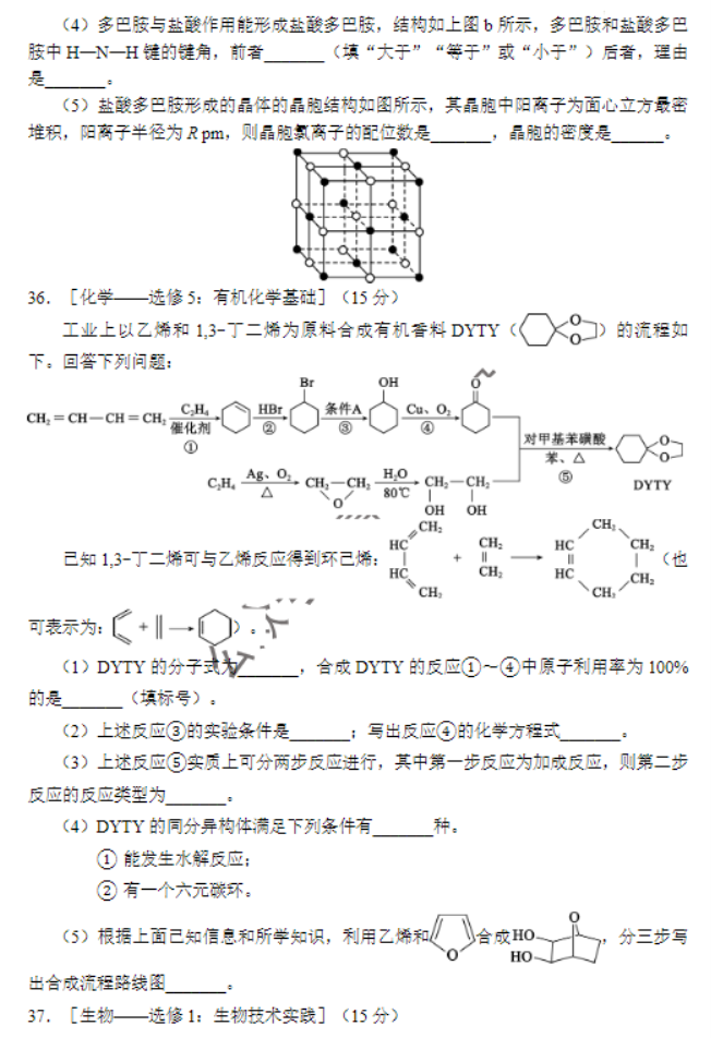 四川蓉城名校联盟2024高三第一次联考理综试题及答案解析