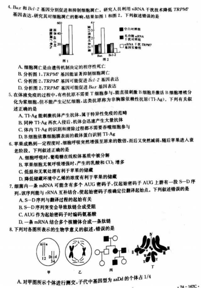 辽宁葫芦岛协作校2024高三第二次考试生物试题及答案解析