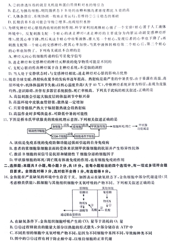 辽宁省名校联盟2024高三12月联合考试生物试题及答案解析
