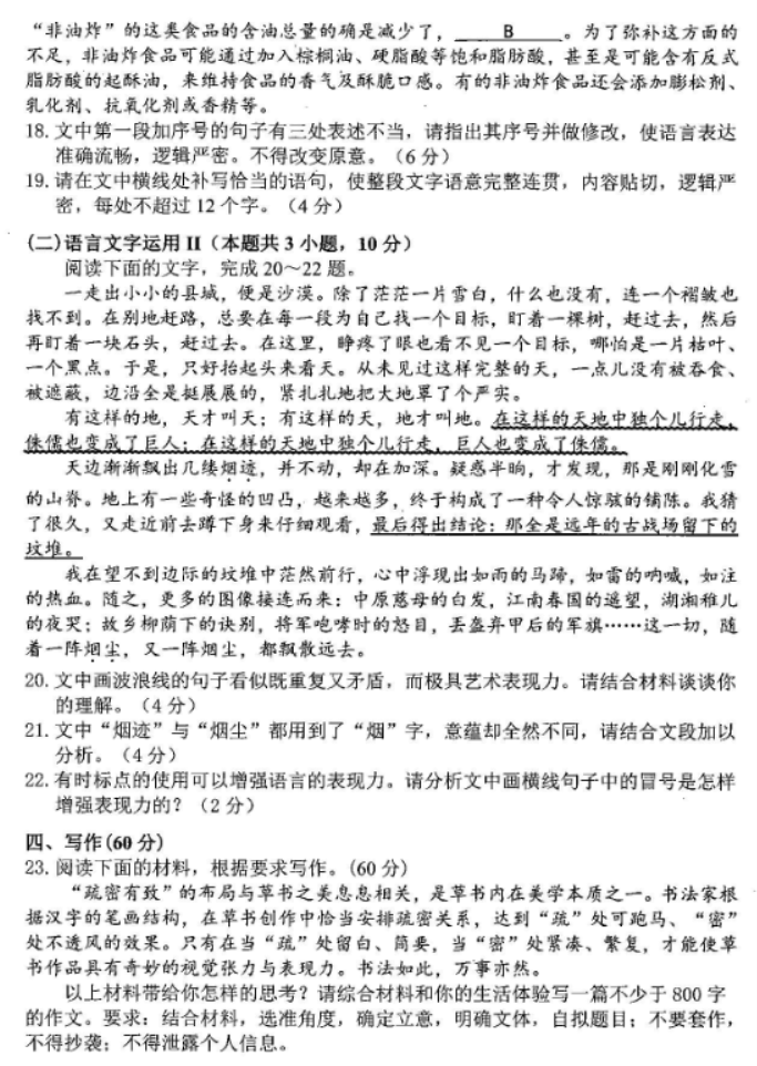 湖北省十一校2024高三第一次联考语文试题及答案解析