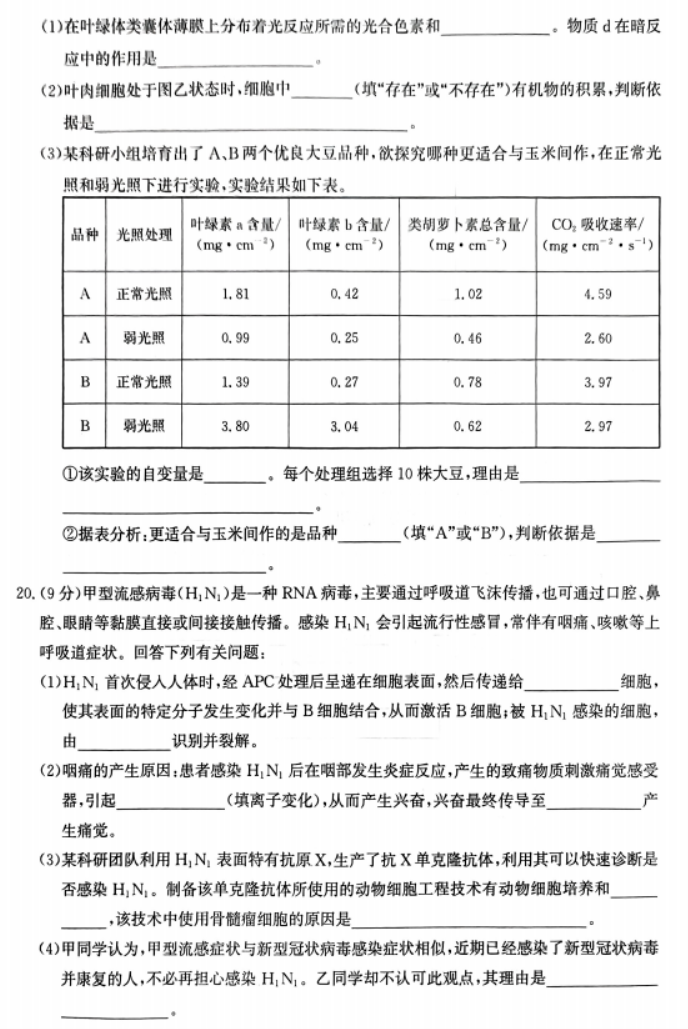 河北2024高三12月学业选择性考试模拟生物试题及答案解析