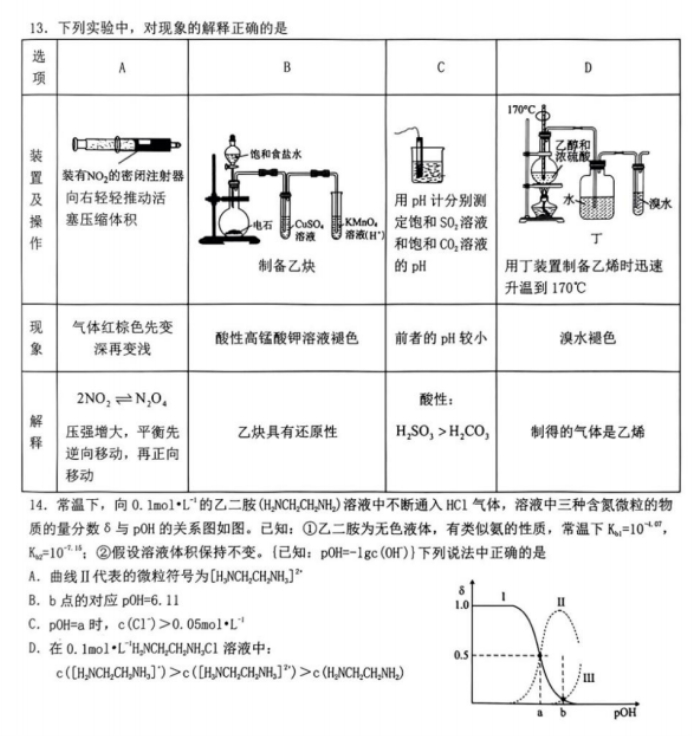 江西省五市九校协作体2024高三第一次联考化学试题及答案