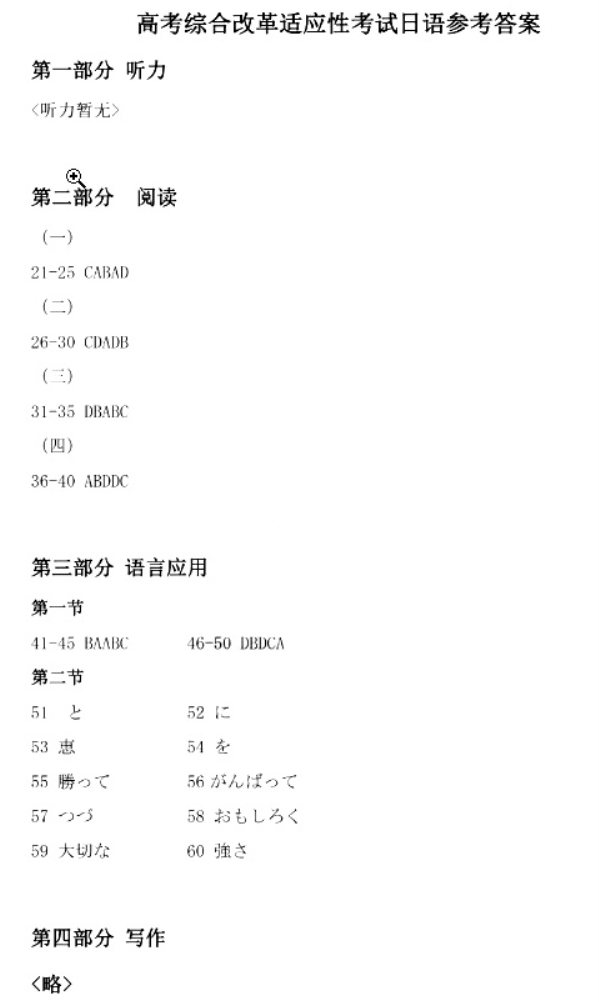 河南2024新高考九省联考日语试题及答案解析【最新整理】