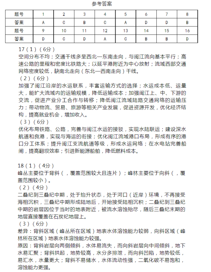 广西2024新高考九省联考地理试题及答案解析【最新整理】
