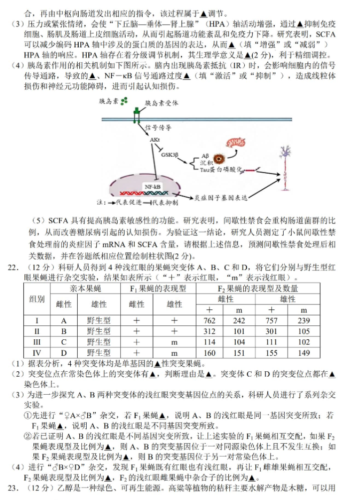 江苏扬州市2024高三考前调研模拟押题生物试题及答案解析