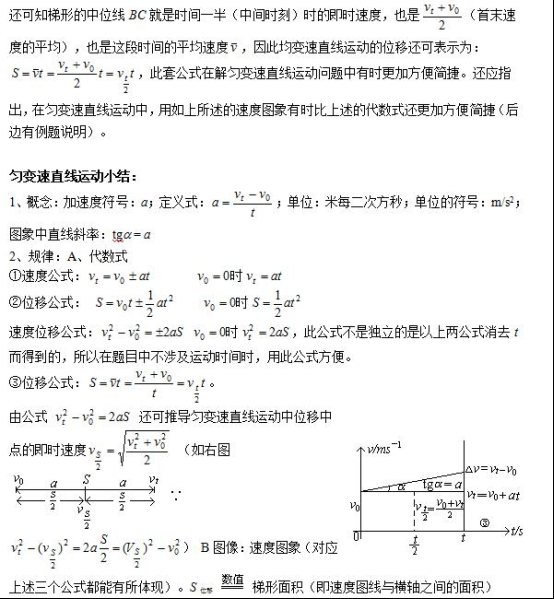 高一物理《匀变速直线运动的规律》知识点总结