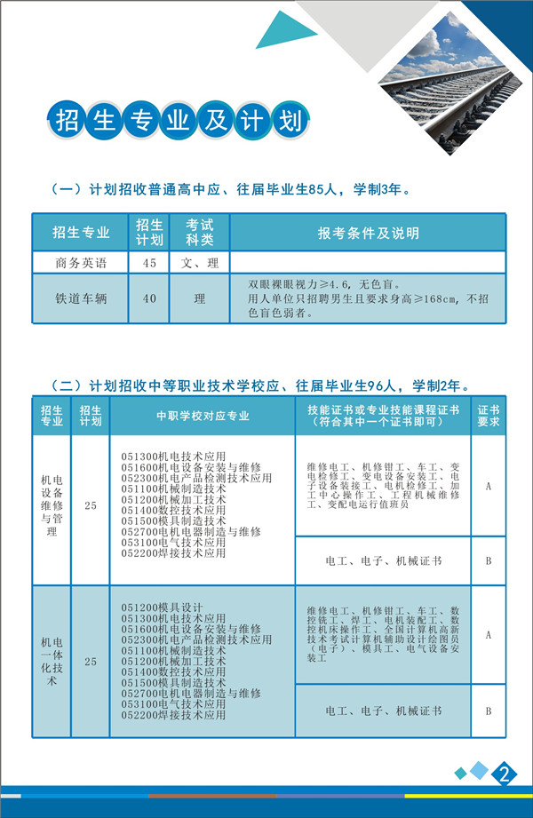 广州铁路职业技术学院2018年自主招生简章及招生计