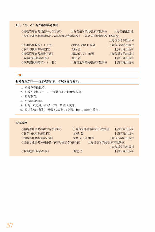 上海音乐学院2019年本科艺术类招生目录及考试大纲