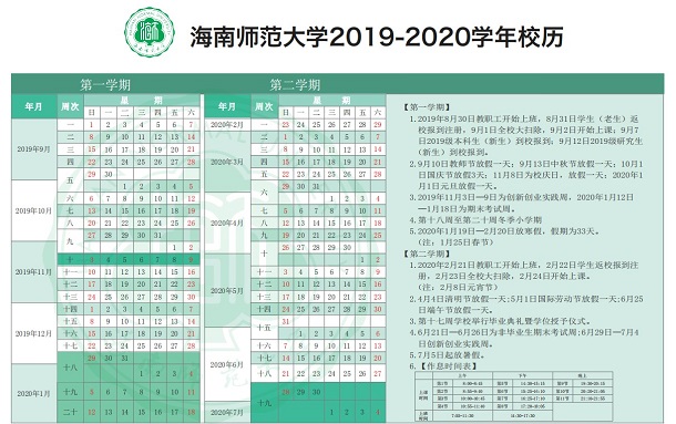 2020年海南师范大学寒假放假时间