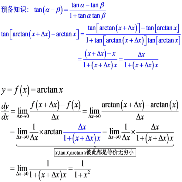 arctanx的导数是什么 arctanx的导数证明过程 三角函数求导公式