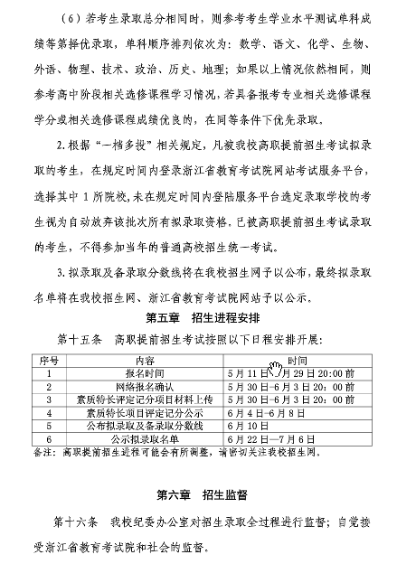 2020年宁波卫生职业技术学院高职提前招生章程